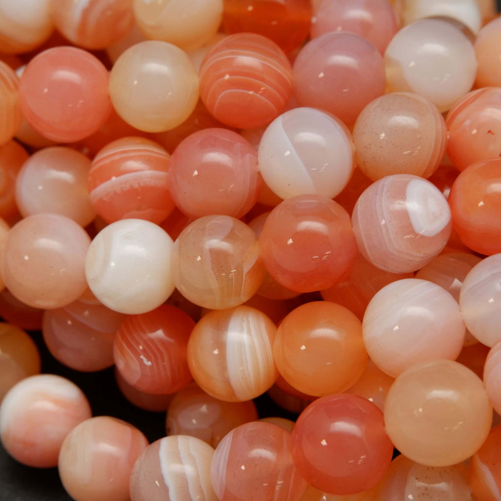 Peach Colored Red Botswana Agate Beads