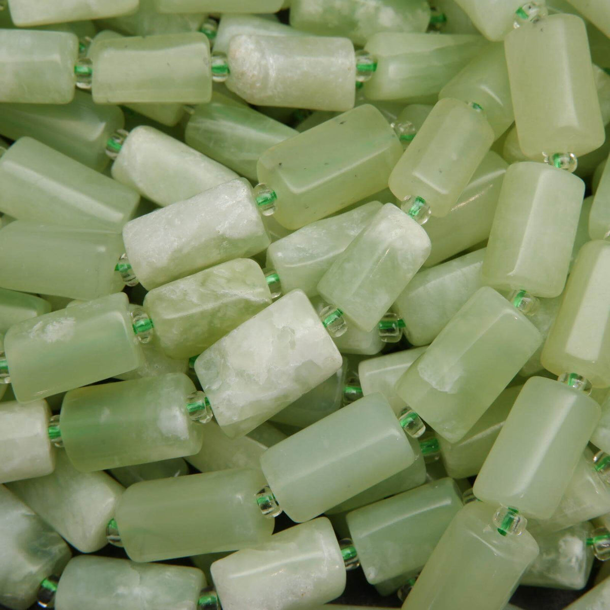 New Jade · Smooth · Freeform tube · 7mm Bead Tejas Beads