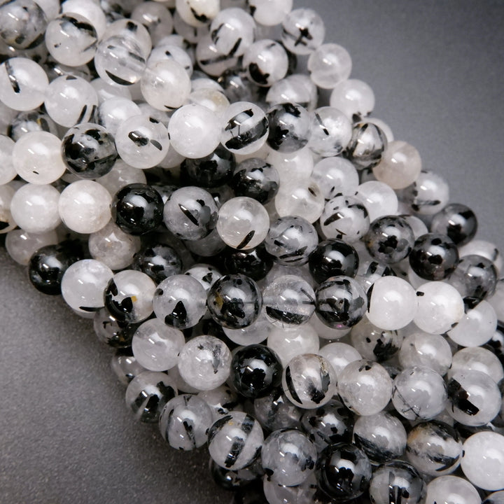Tourmalated Quartz · Smooth · Round ·  6mm, 8mm, 10mm, Bead, Tejas Beads