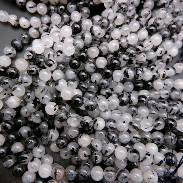Tourmalated Quartz · Smooth · Round ·  6mm, 8mm, 10mm, Bead, Tejas Beads