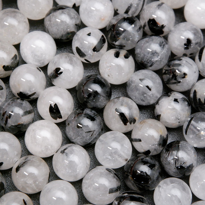 Tourmalated Quartz · Smooth · Round ·  6mm, 8mm, 10mm, Bead, Tejas Beads
