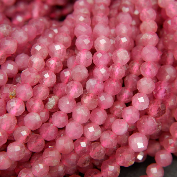 Pink tourmaline beads.