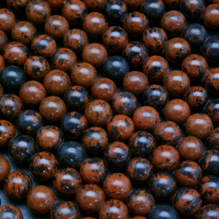 Brick Red Mahogany Obsidian Beads.