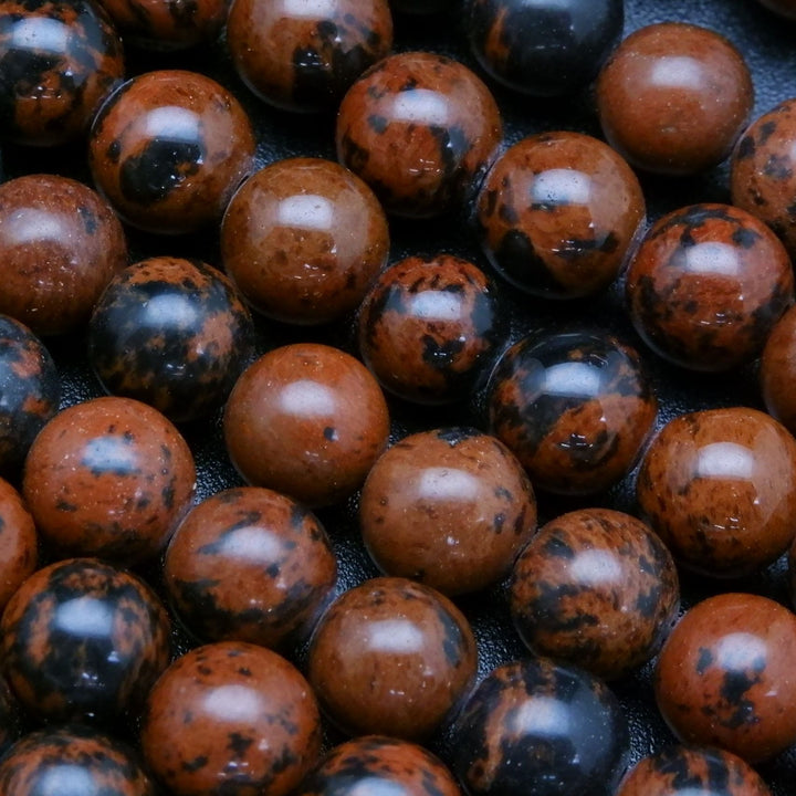 Brick Red Mahogany Obsidian Beads.