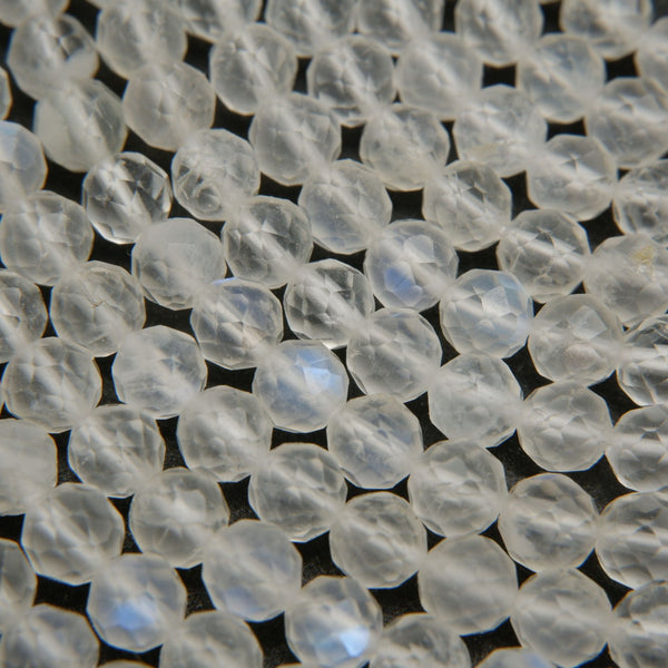 Faceted rainbow moonstone beads.