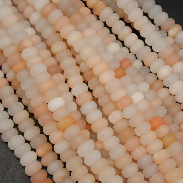 Peach Aventurine · Matte · Rondelle · 6mm, 8mm, Bead, Tejas Beads