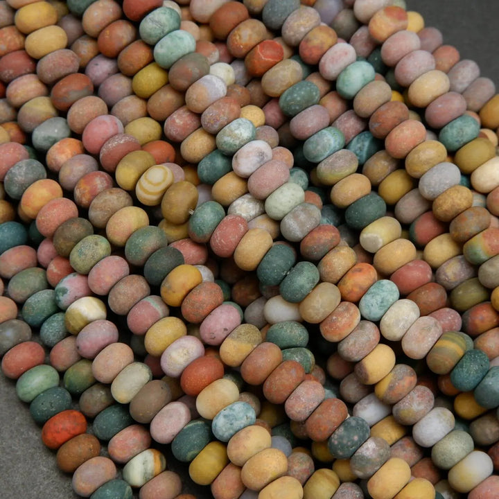 Ocean Jasper · Matte · Rondelle · 6mm, 8mm, Bead, Tejas Beads