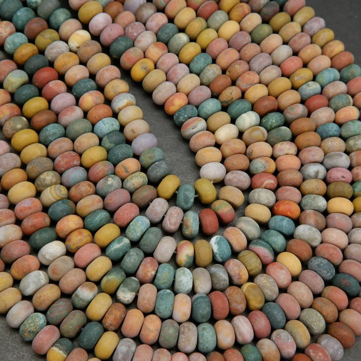 Ocean Jasper · Matte · Rondelle · 6mm, 8mm, Bead, Tejas Beads