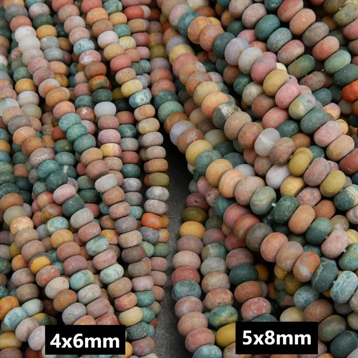 Ocean Jasper · Matte · Rondelle · 6mm, 8mm, Bead, Tejas Beads