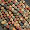 Green, red, and yellow red creek jasper beads.