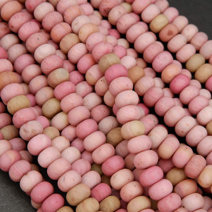 Wood Rhodonite · Matte · Rondelle · 6mm, 8mm, Bead, Tejas Beads