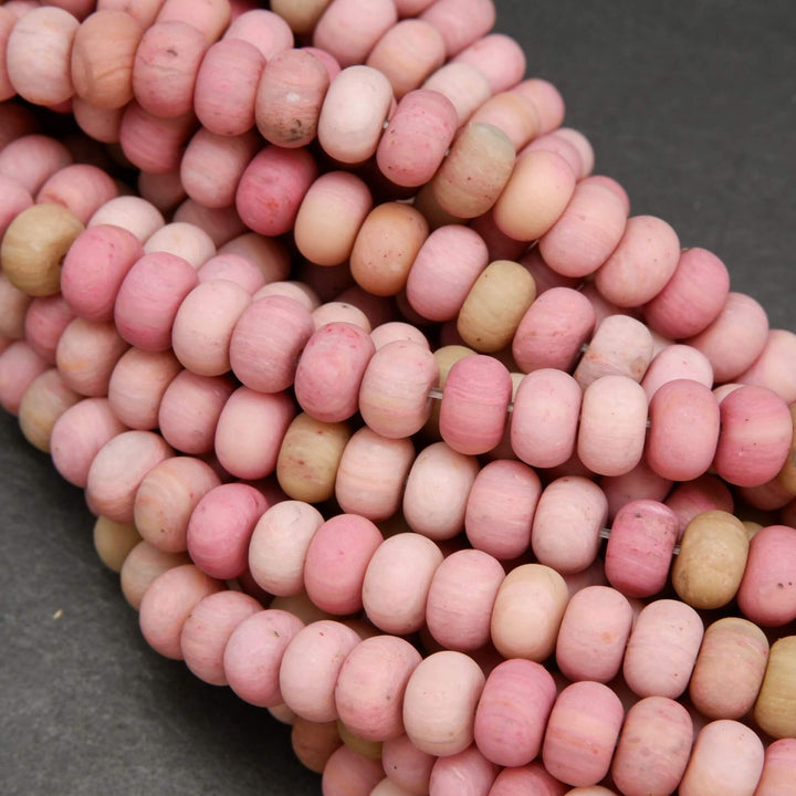 Wood Rhodonite · Matte · Rondelle · 6mm, 8mm, Bead, Tejas Beads