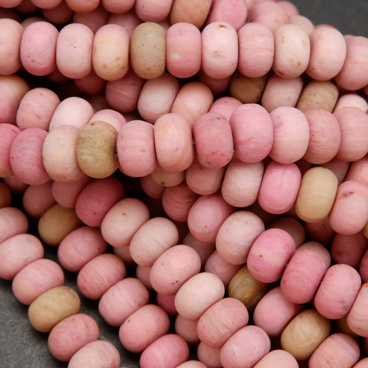 Wood Rhodonite · Matte · Rondelle · 6mm, 8mm, Bead, Tejas Beads