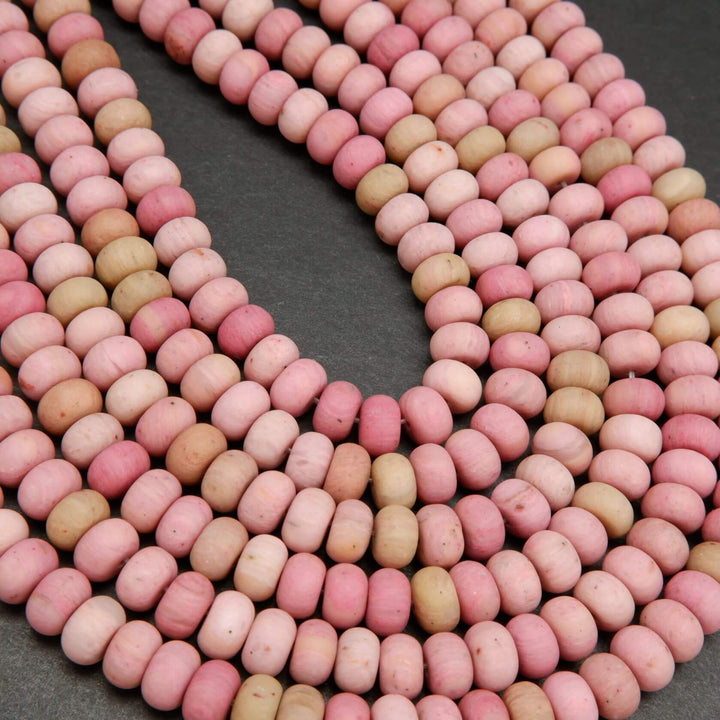 Wood Rhodonite · Matte · Rondelle · 6mm, 8mm, Bead, Tejas Beads