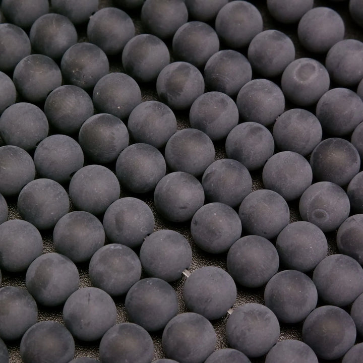 Matte finish black onyx beads.