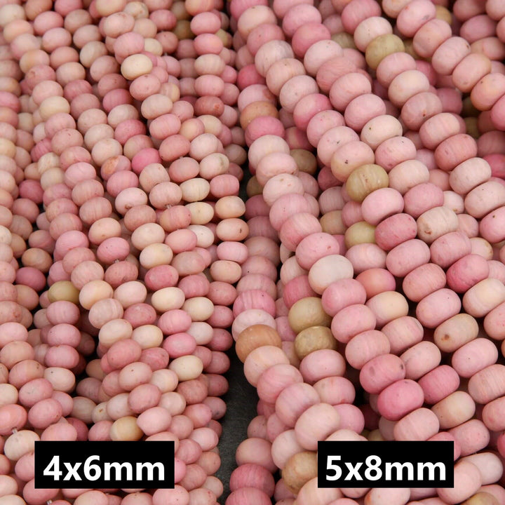 Wood Rhodonite · Matte · Rondelle · 6mm, 8mm, Bead, Tejas Beads