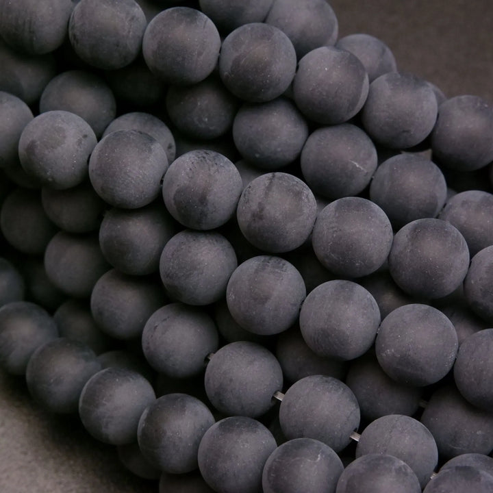 Matte finish black onyx beads.