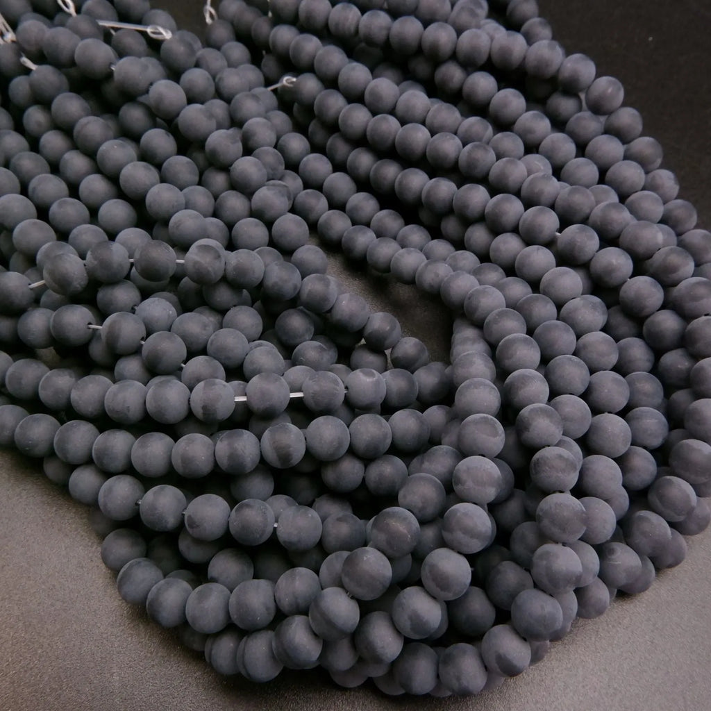 Matte finish black onyx beads.
