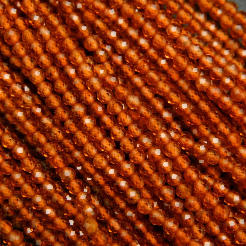 Orange Microfaceted Hessonite Garnet Beads