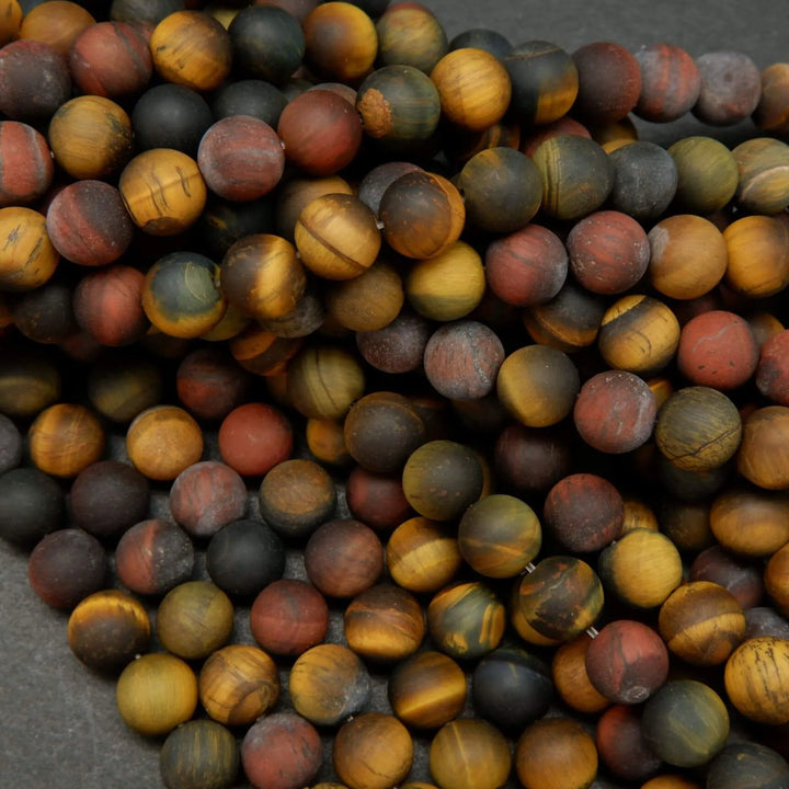 Mixed Tiger's Eye · Matte · Round · 4mm, 6mm, 8mm, 10mm, Bead, Tejas Beads