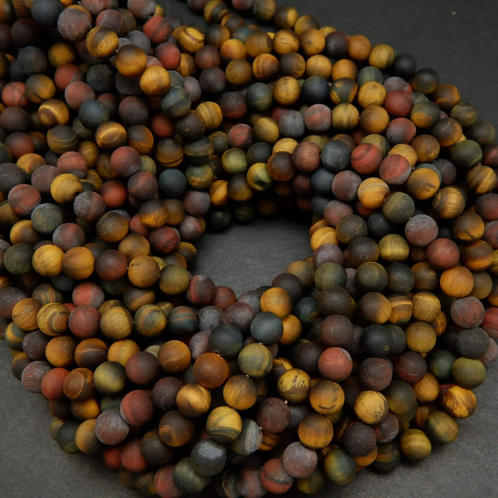 Mixed Tiger's Eye · Matte · Round · 4mm, 6mm, 8mm, 10mm, Bead, Tejas Beads