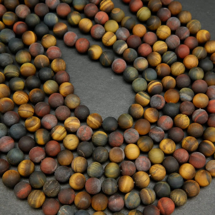 Mixed Tiger's Eye · Matte · Round · 4mm, 6mm, 8mm, 10mm, Bead, Tejas Beads