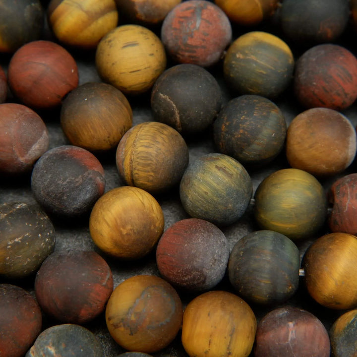 Mixed Tiger's Eye · Matte · Round · 4mm, 6mm, 8mm, 10mm, Bead, Tejas Beads
