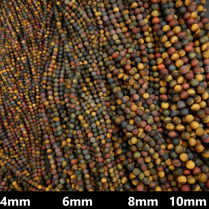 Mixed Tiger's Eye · Matte · Round · 4mm, 6mm, 8mm, 10mm, Bead, Tejas Beads