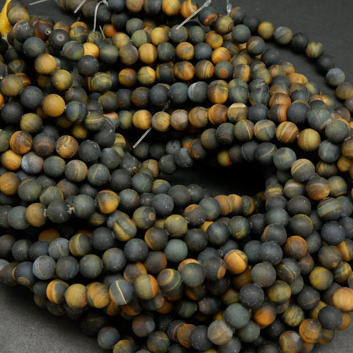 Bluish Brown Tiger's Eye · Matte · Round · 4mm, 6mm, 8mm, 10mm, Bead, Tejas Beads
