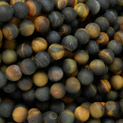 Bluish Brown Tiger's Eye · Matte · Round · 4mm, 6mm, 8mm, 10mm, Bead, Tejas Beads