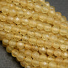 Yellow Apatite · Microfaceted · Round · 2mm, 3.5mm, 4mm, Bead, Tejas Beads