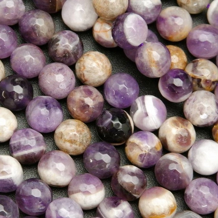 Chevron Amethyst Mix · Faceted · Round · 10mm **CLEARANCE**, Bead, Tejas Beads
