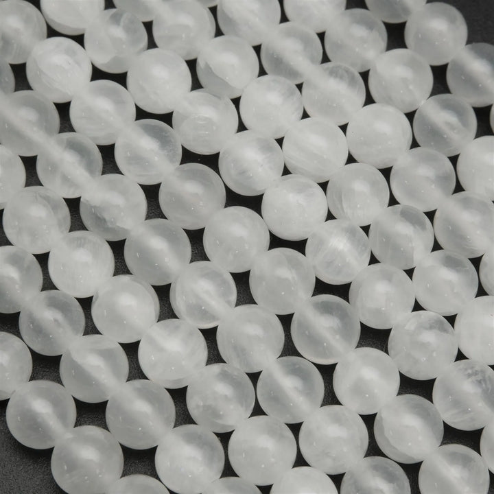 Selenite · Smooth · Round · 4mm, 6mm, 8mm, 10mm, 12mm, Bead, Tejas Beads