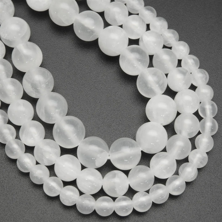 Selenite · Smooth · Round · 4mm, 6mm, 8mm, 10mm, 12mm, Bead, Tejas Beads
