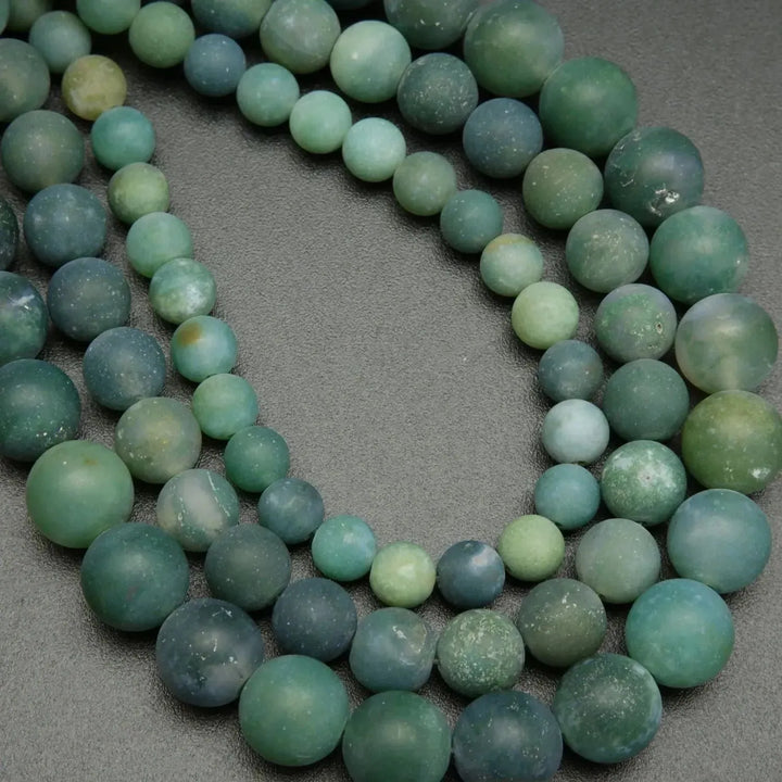 Moss Agate · Matte · Round · 4.5mm, 6mm, 8mm, 10mm, Bead, Tejas Beads