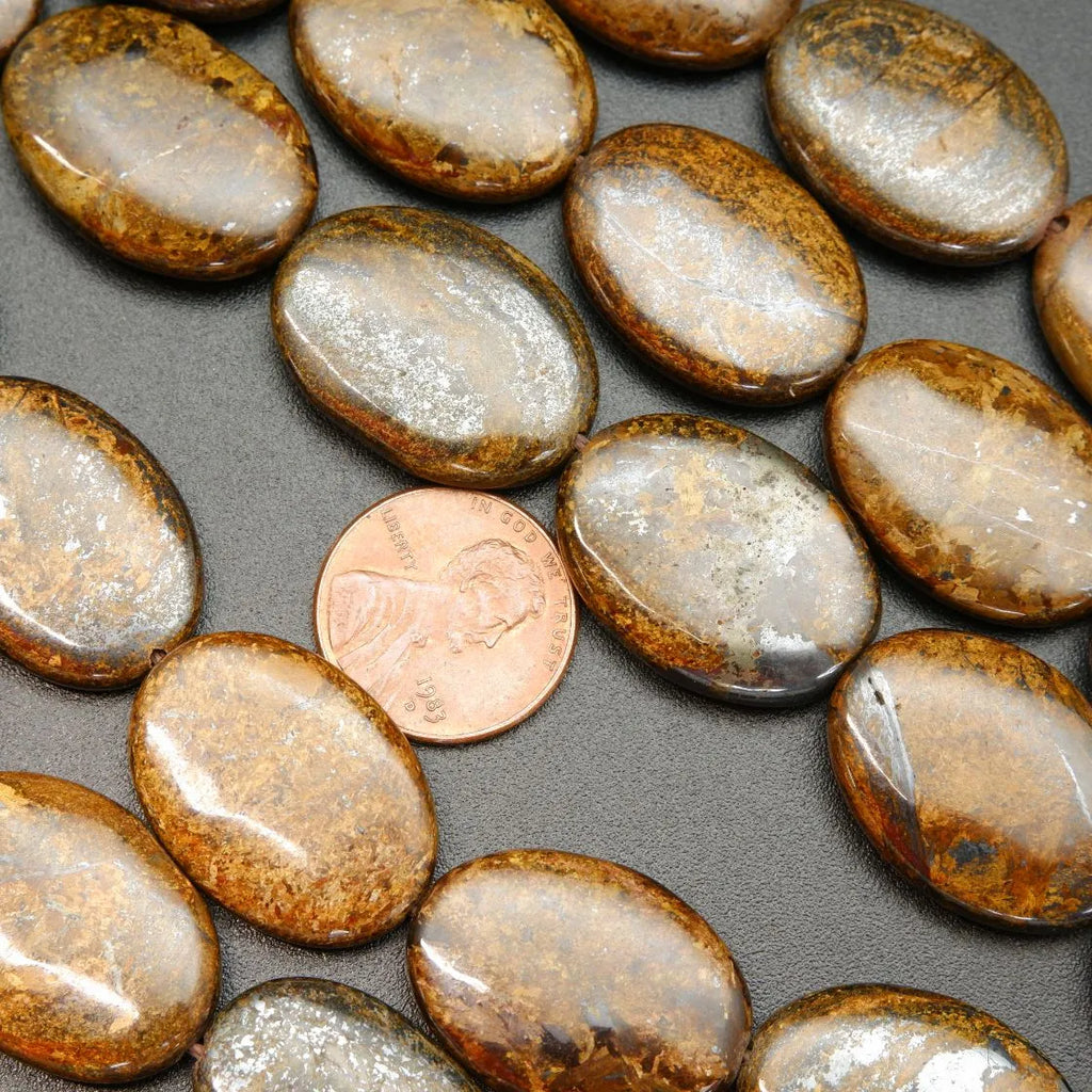 Bronzite oval beads.