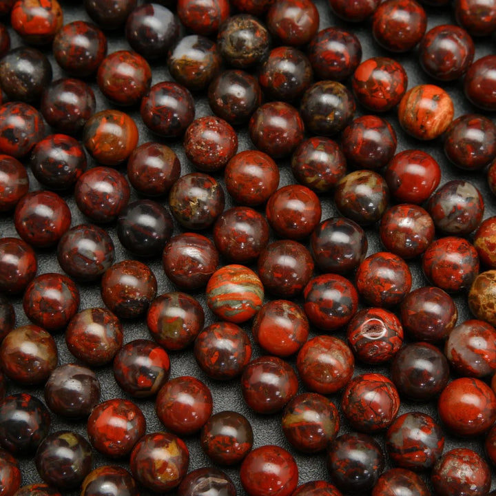 Poppy Jasper · Smooth · Round · 6mm, 8mm, Bead, Tejas Beads
