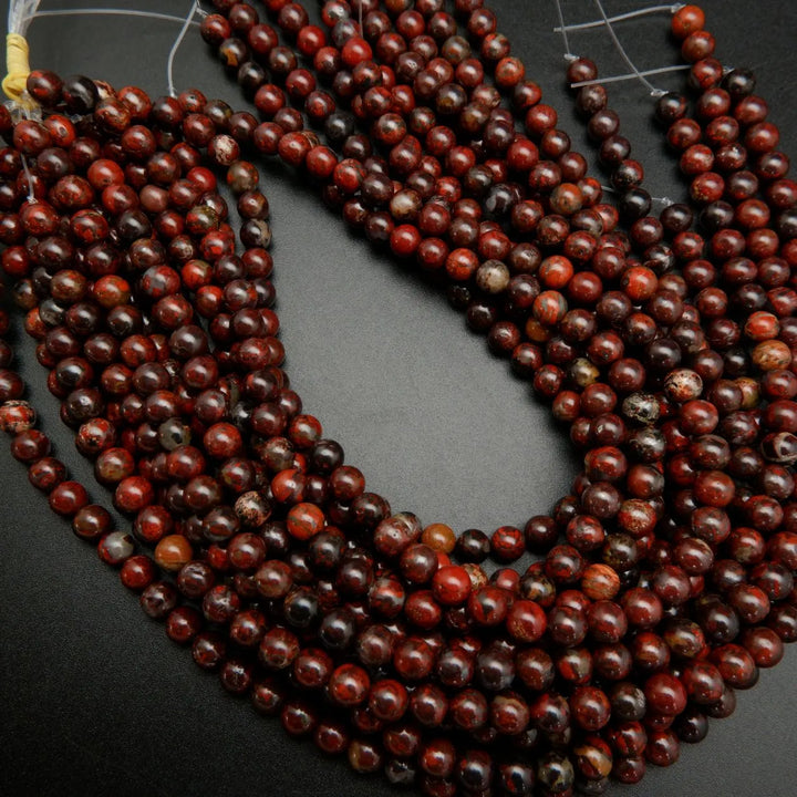 Poppy Jasper · Smooth · Round · 6mm, 8mm, Bead, Tejas Beads