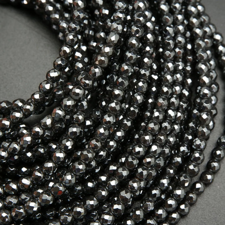 Hematite · Faceted · Round · 2mm, 3mm, 4mm, 6mm, 8mm, Bead, Tejas Beads