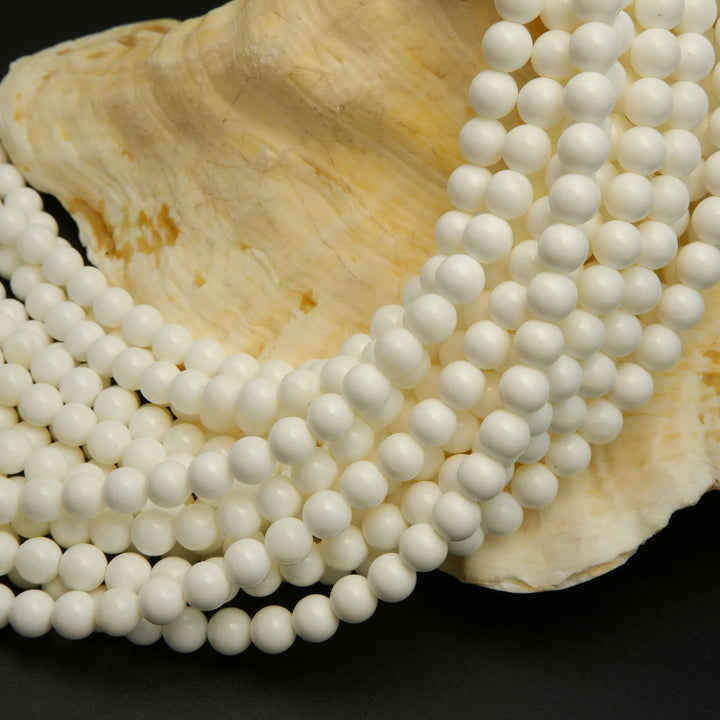 White Tridacna Stone Beads