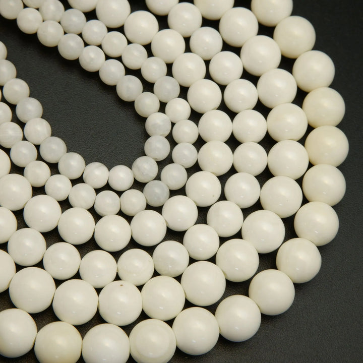 White Tridacna Stone Beads