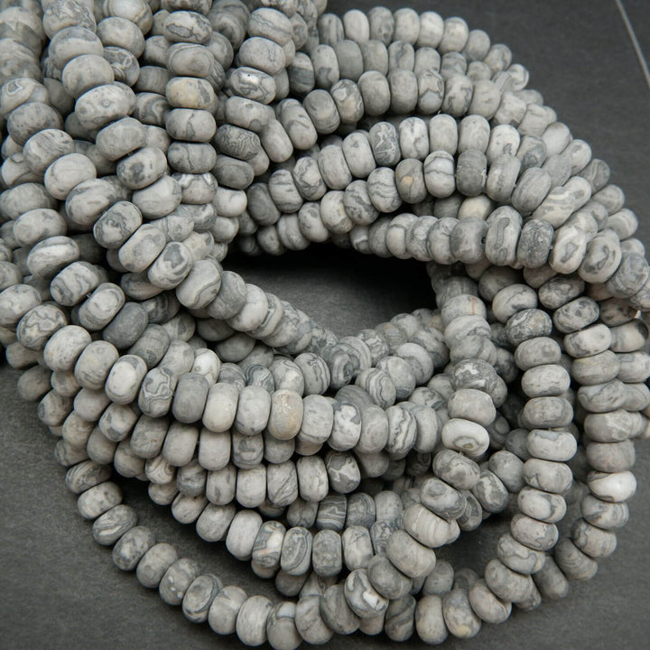 Matte finish silver lace agate