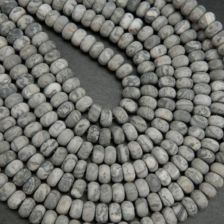 Matte finish silver lace agate