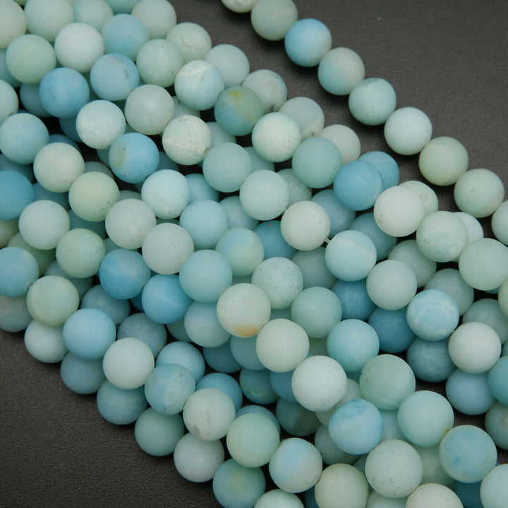 Matte finish blue amazonite beads.