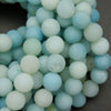 Matte finish blue amazonite beads.