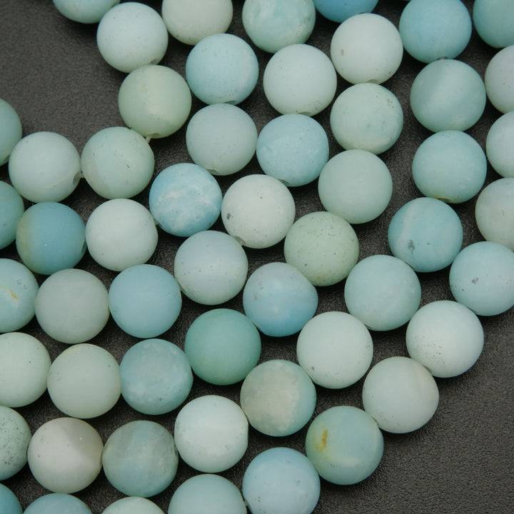 Matte finish blue amazonite beads.
