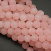 Matte finish pink rose quartz beads.
