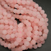 Matte finish pink rose quartz beads.