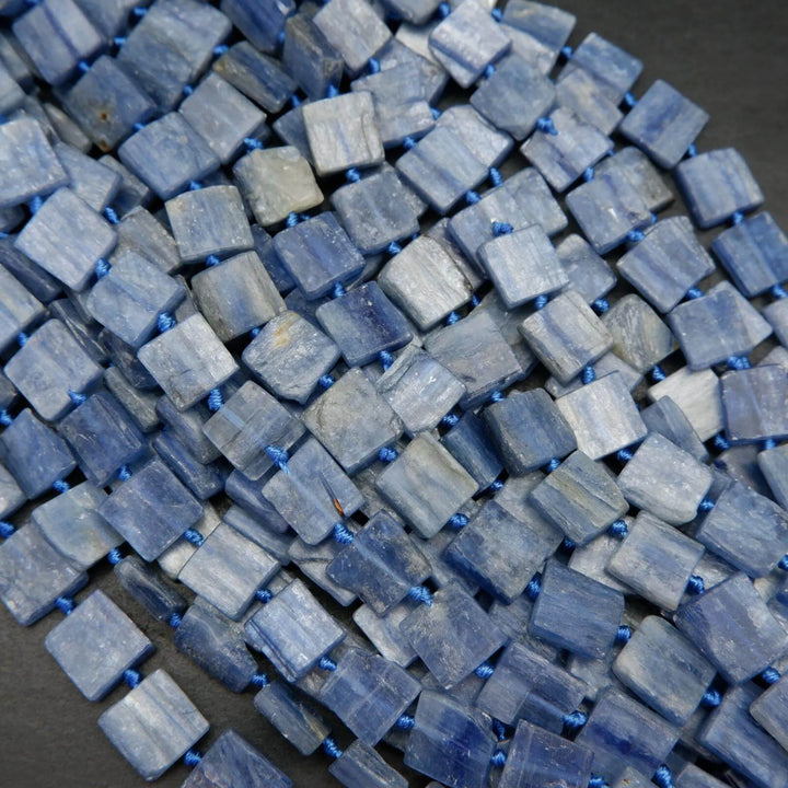 Blue kyanite beads.