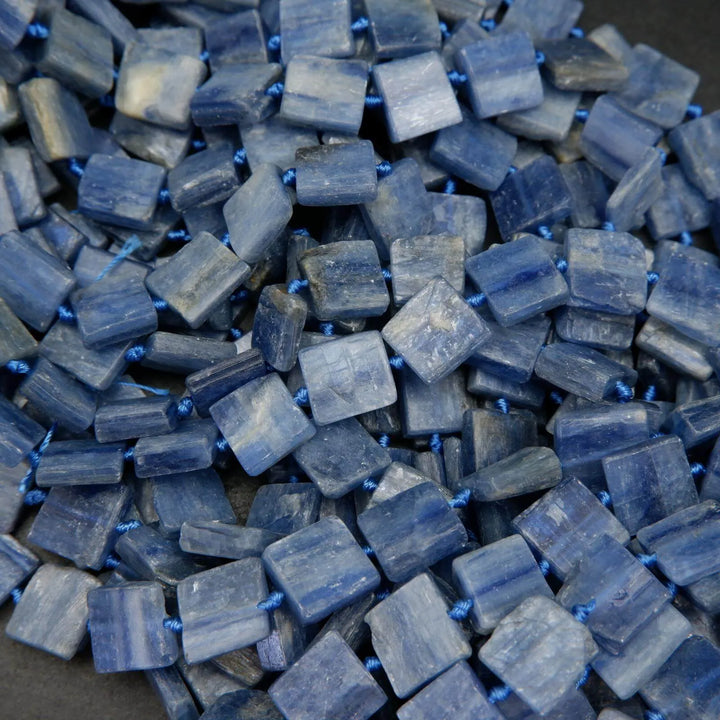 Blue kyanite beads.